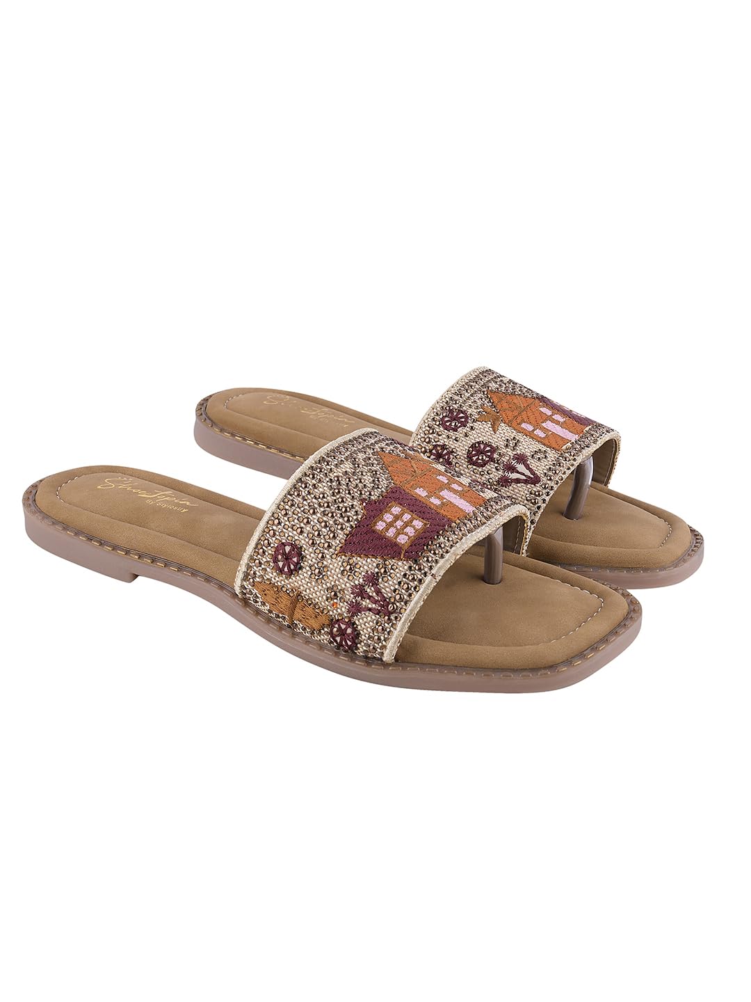 shoetopia Women's Flat Sandals Slip-On Casual Slides Lightweight Fashion Flats for Daily Ethnic and Casual-picture-33