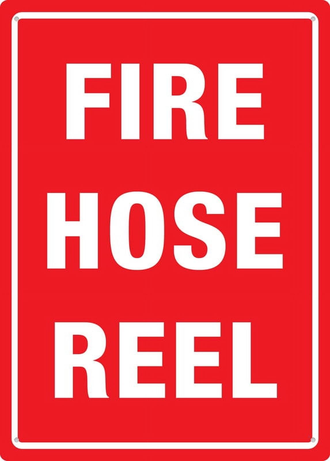 peiyeety Fire Hose Reel Sign - 8"x12" Rust Free Aluminum, Outdoor/Indoor For Home/Business/Yard