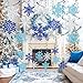 30Pcs Winter Glitter Snowflake Hanging Swirl Decorations Winter Wonderland Decorations Christmas Snowflake Hanging Swirls Ceiling Streamers Baby Shower Hanging Decor Birthday Wedding Party Supplies