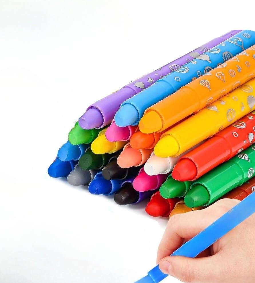 Estojo retrátil com 48 lápis de cera macios (Unicórnio,24)