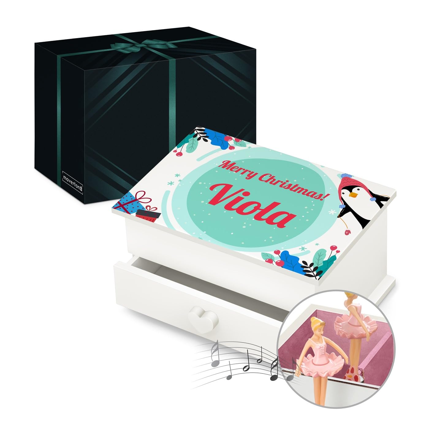 Maverton Personalised Ballerina Box for little princess, Penguin — image 1