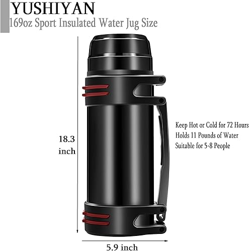 Miniatura 2 de Botella de agua deportiva, botella de agua grande, botella de agua grande aislada de acero inoxidable para gimnasio, béisbol, campamento, viajes al