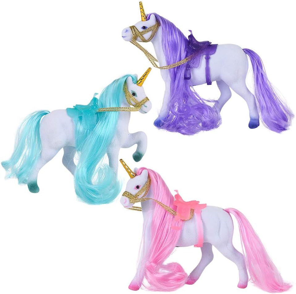 Rhode Island Novelty 4.5 Inch Flocked Unicorn, One Dozen