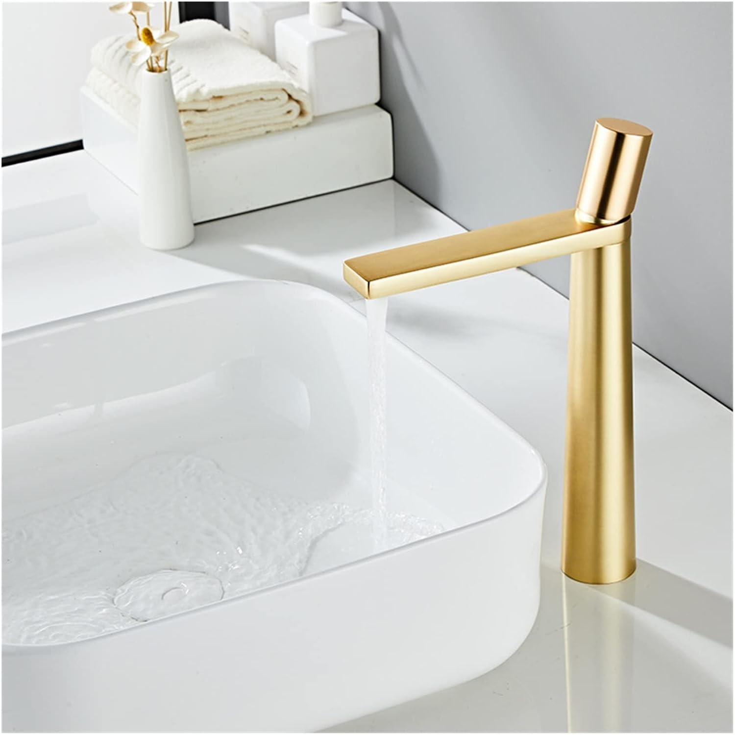 Black Brass Bathroom Basin Sink Faucets Single Hole Handle Hot and Cold