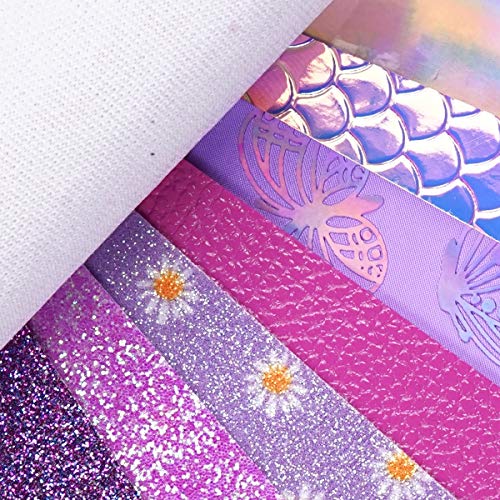 Aomry - Set di 8 fogli misti in ecopelle (21 x 30