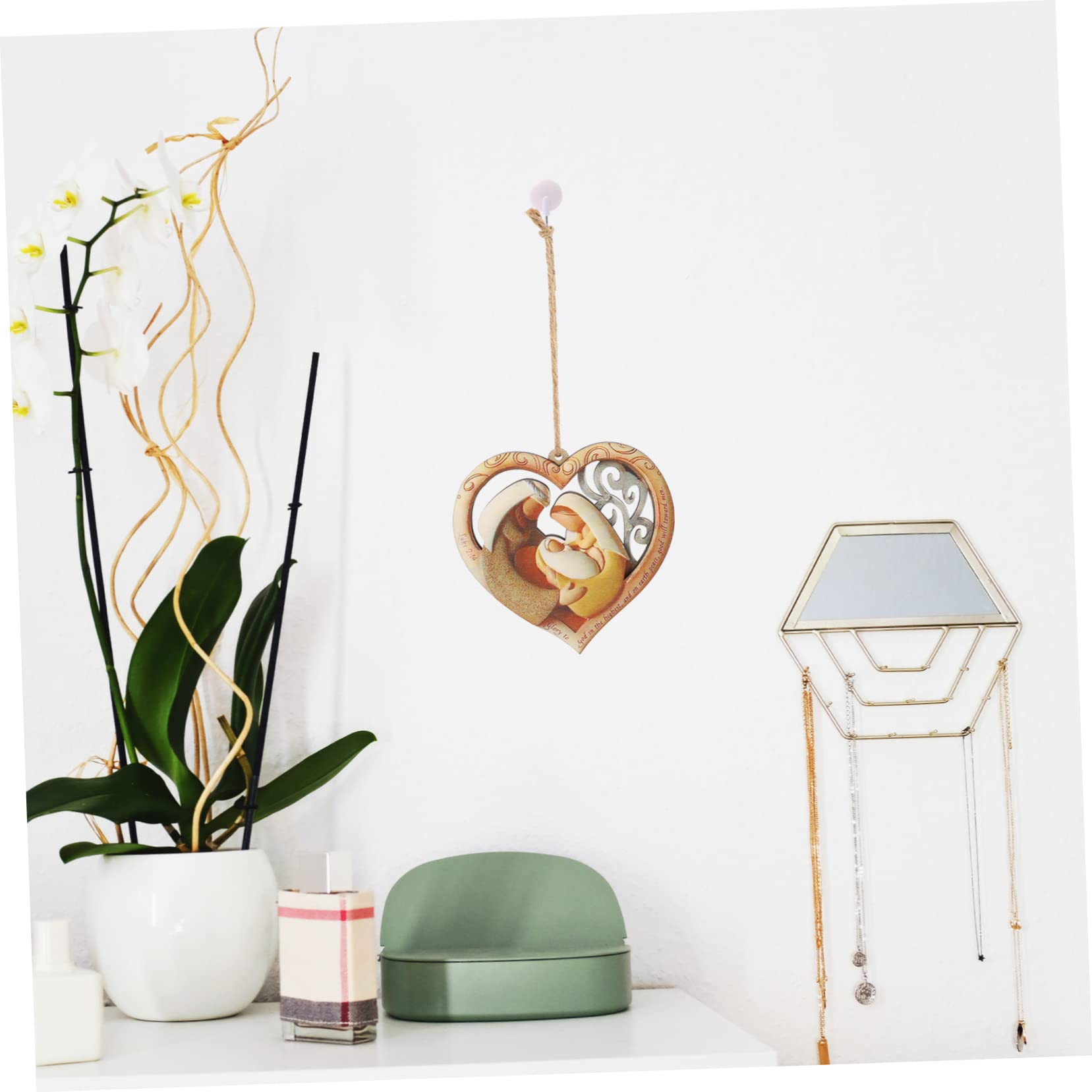 SOIMISS 3stücke Holz-Herz Deko-hänger Mit Familienmotiven Wanddeko Aus Holz Liebevolles Herz-Design Für Hochzeiten Partys Und Tägliche Dekorationen Vielseitig Einsetzbar Und Stilvoll