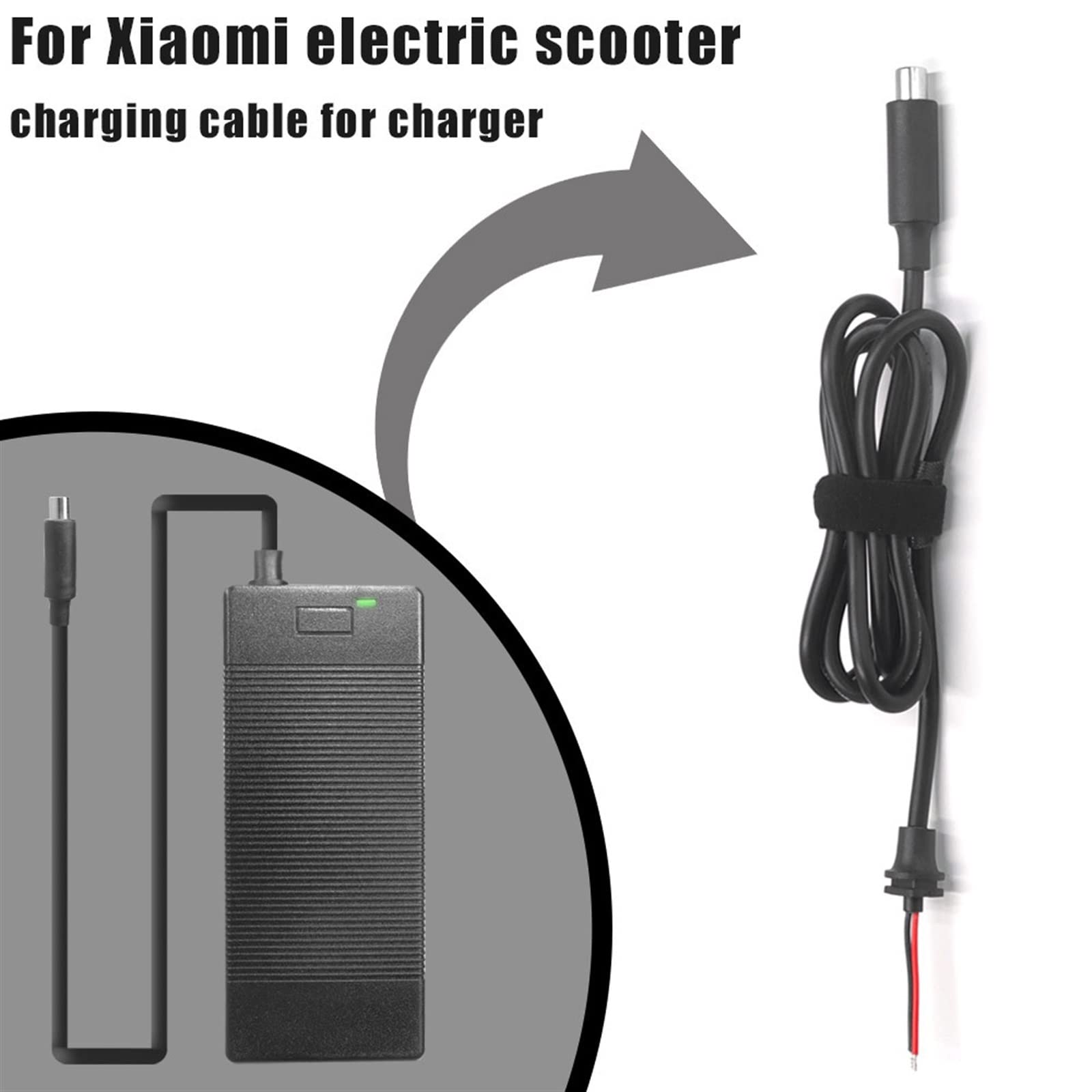 Scooter électrique Ligne 42V 2A Chargeur Accessoires Cordon d'alimentation câble de Charge pièces adaptées for Xiaomi Fit for M365 Adaptateur Secteur for Scooter électrique(One Size)