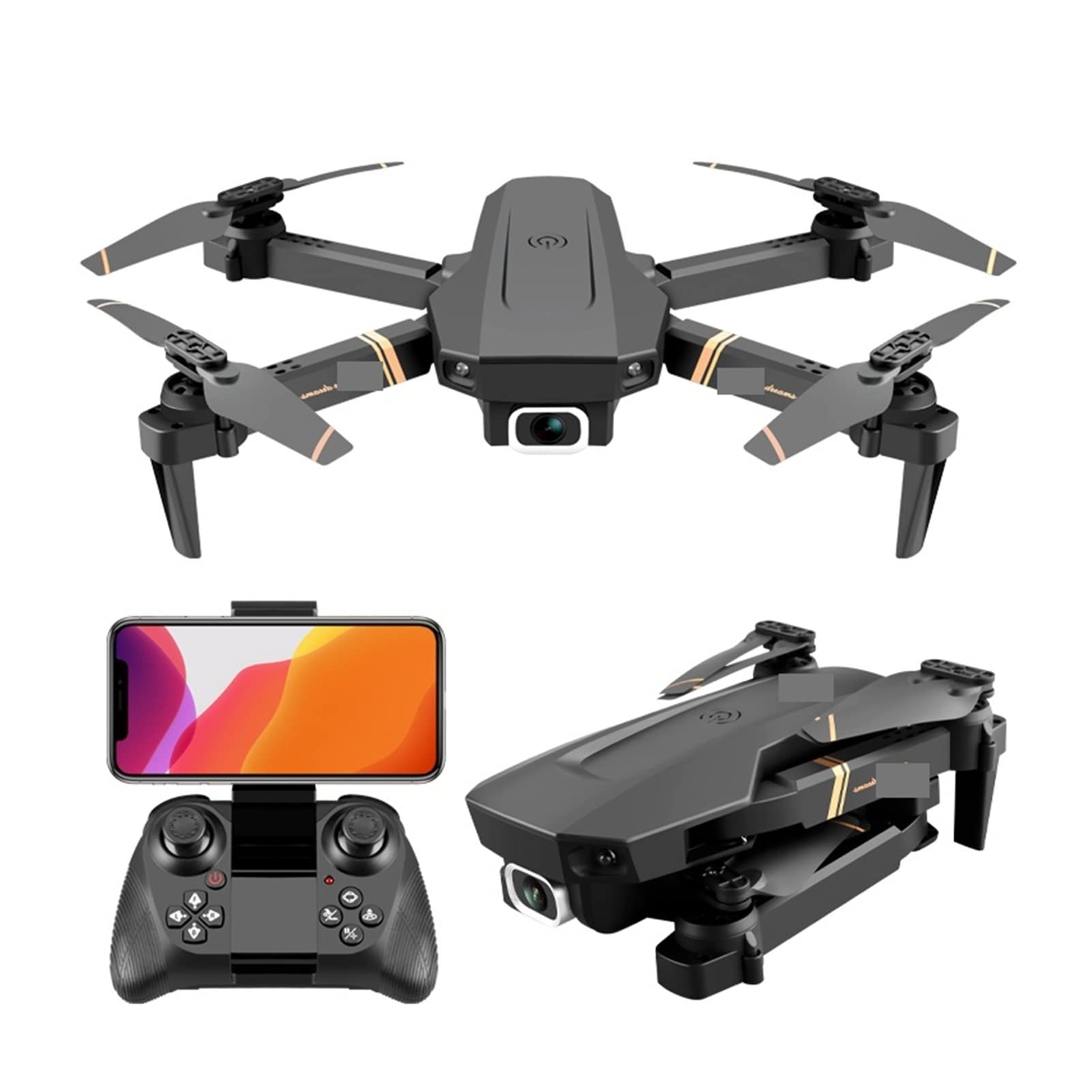 Składany dron Quadcopter RC Profesjonalny dron 1080P WiFi FPV HD Podwójna kamera Składany quadkopter Transmisja w czasie rzeczywistym Drone Zabawki (Kolor: 2K-Dual camera-1B Rozmiar: 1) (Podwójna