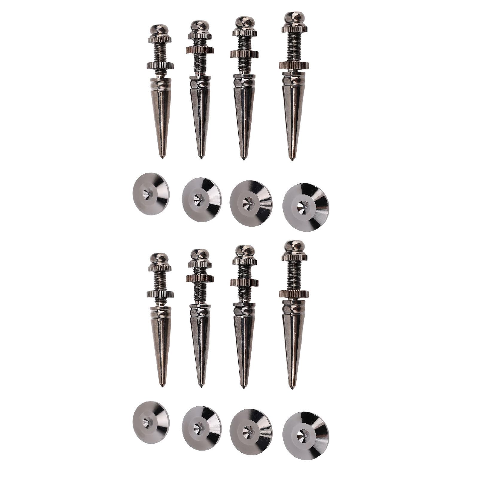 Bewinner Punte Isolanti per Altoparlanti in Rame, Confezione da 8 con Cuscinetti di Base, Supporto per Punte per Altoparlanti Ad Altezza Regolabile per Amplificatori, Subwoofer, Giradischi, Lettori