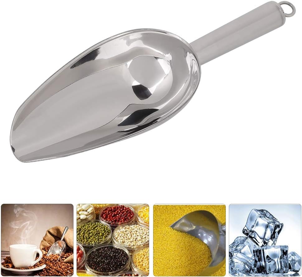 1PC Multifunctional Stainless Steel Ice Spoon Coffee Beans Dried Fruit Scoop Cube Cast Aluminum Spoons for Manufacturer Freezer Beans Candy Flour