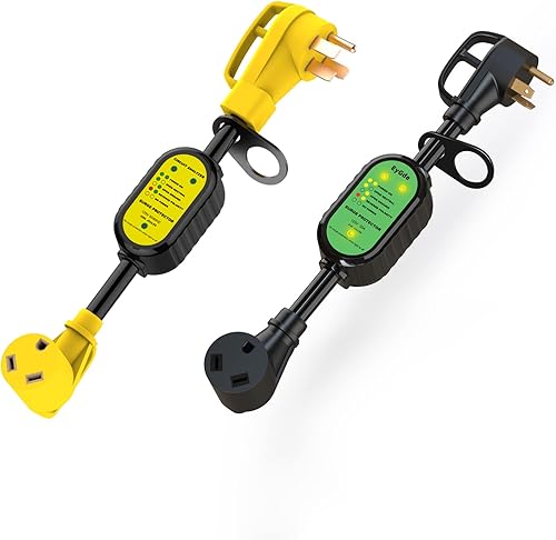 EyGde Adaptador RV de 50 amperios a 30 amperios protector de sobretensiones RV de 30 amperios analizador de circuitos protector de potencia para