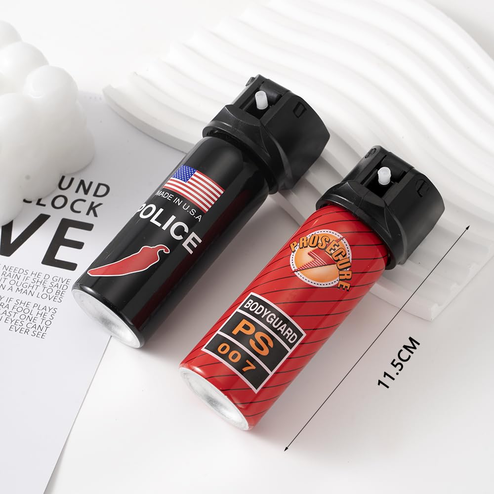 2-Pack 60ml Outdoor Personal Protection Pepper Spray - Water Column Self Defence Pepper Spray(Mixed)