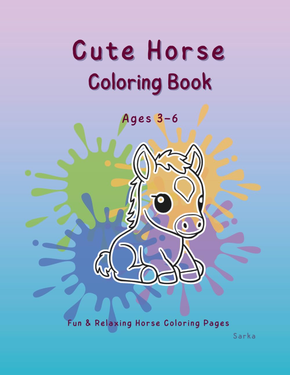 Cute Horse Coloring Book for Kids Ages 3–6