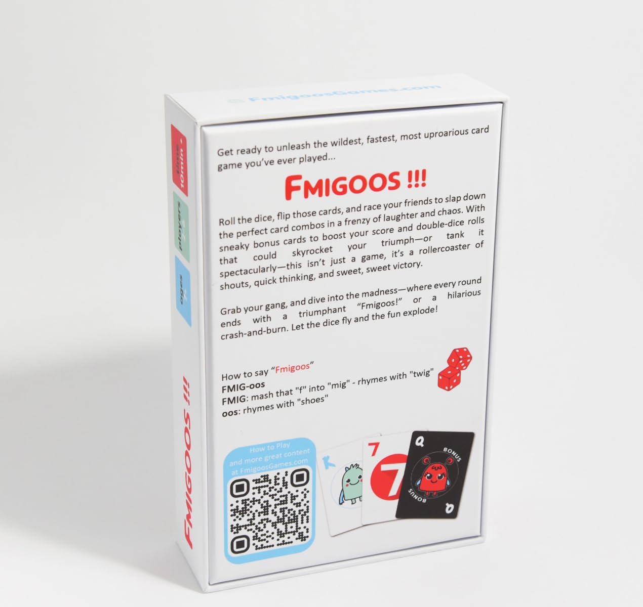 Fmigoos! - A Fast-paced, dice-Rolling Card Game of Strategy and Chaos for 2-6 Players | Ages 7+