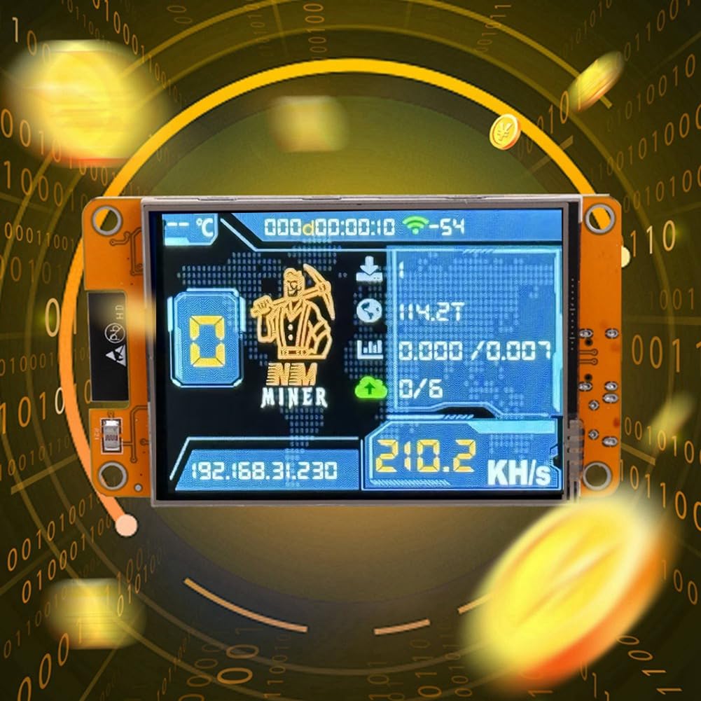 NMMiner NerdMiner 235KH/S Harshrate Bitcoin Crypto Solo Lottery Miner 2,8 Smart Display ulepszony NerdMiner