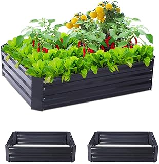 Taleco Gear 2-Pack(120×90cm) Outdoor Raised Beds for Garden Metal Elevated Planter Box Steel Large Vegetable Flower Bed Kit……