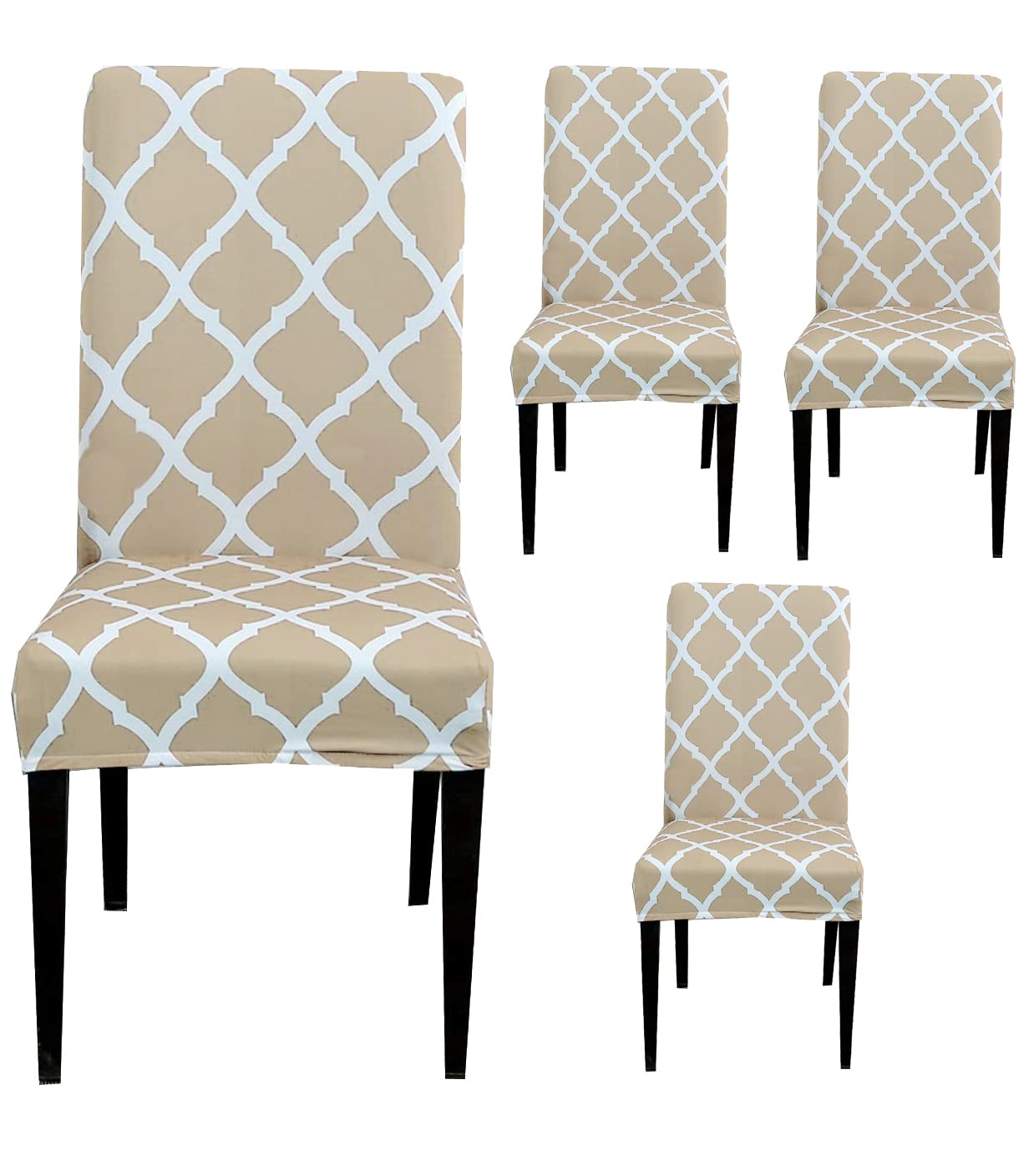Grey Elastic Chair Cover - Protect Dining Chairs -18