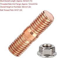 Vista 3 de Kit de pernos Turbo, Pernos de escape, M10x1.50 Rosca T3 T4 T6 Kit de pernos Pernos, Pernos Tuercas Brida Acero Aleación de Alta Dureza