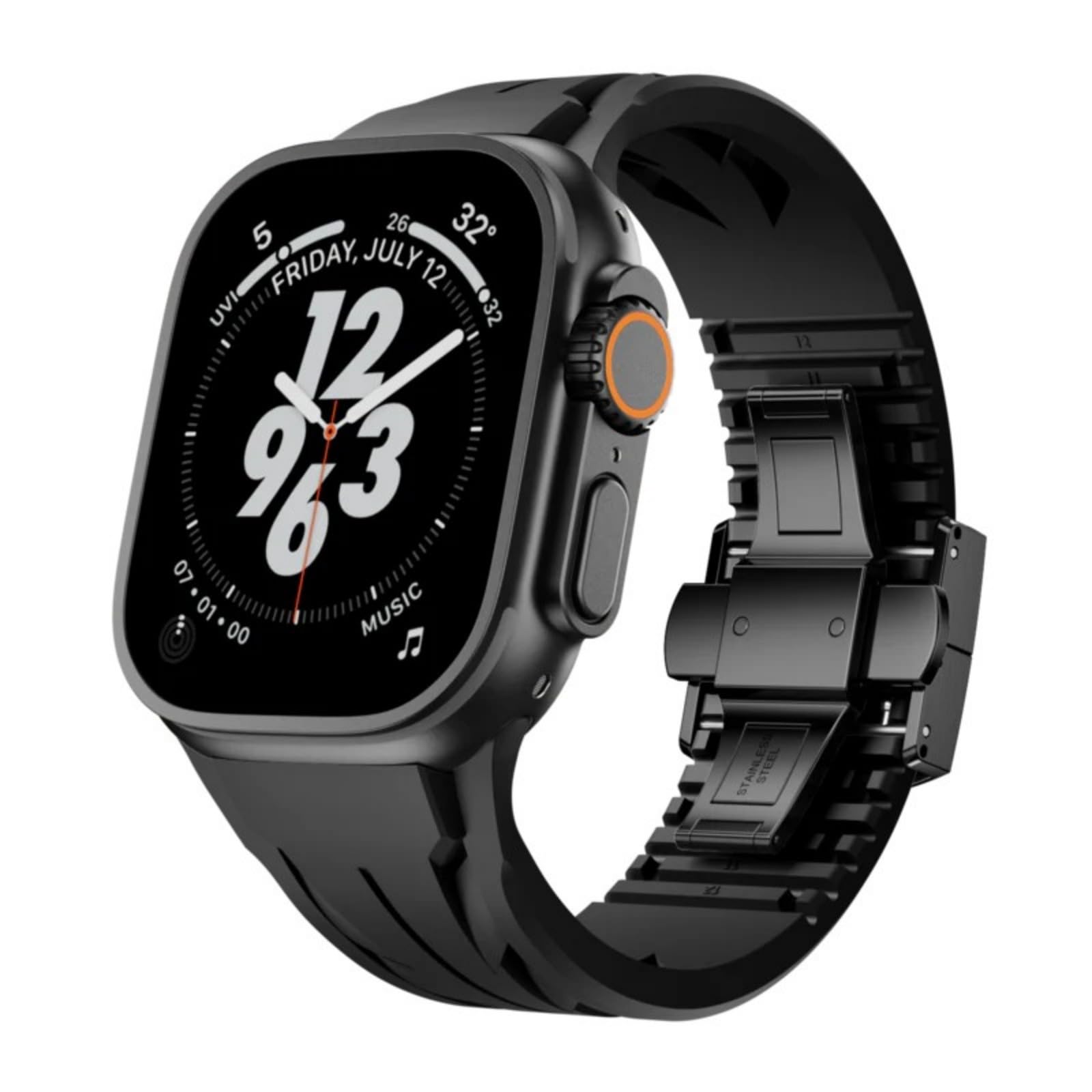 Silicone Sports Band For Apple Watch Ultra & Ultra 2 Band 49mm 46mm 45mm 44mm 42mm Designed for Men Luxury Cool Supercar Appearance Rubber Strap for