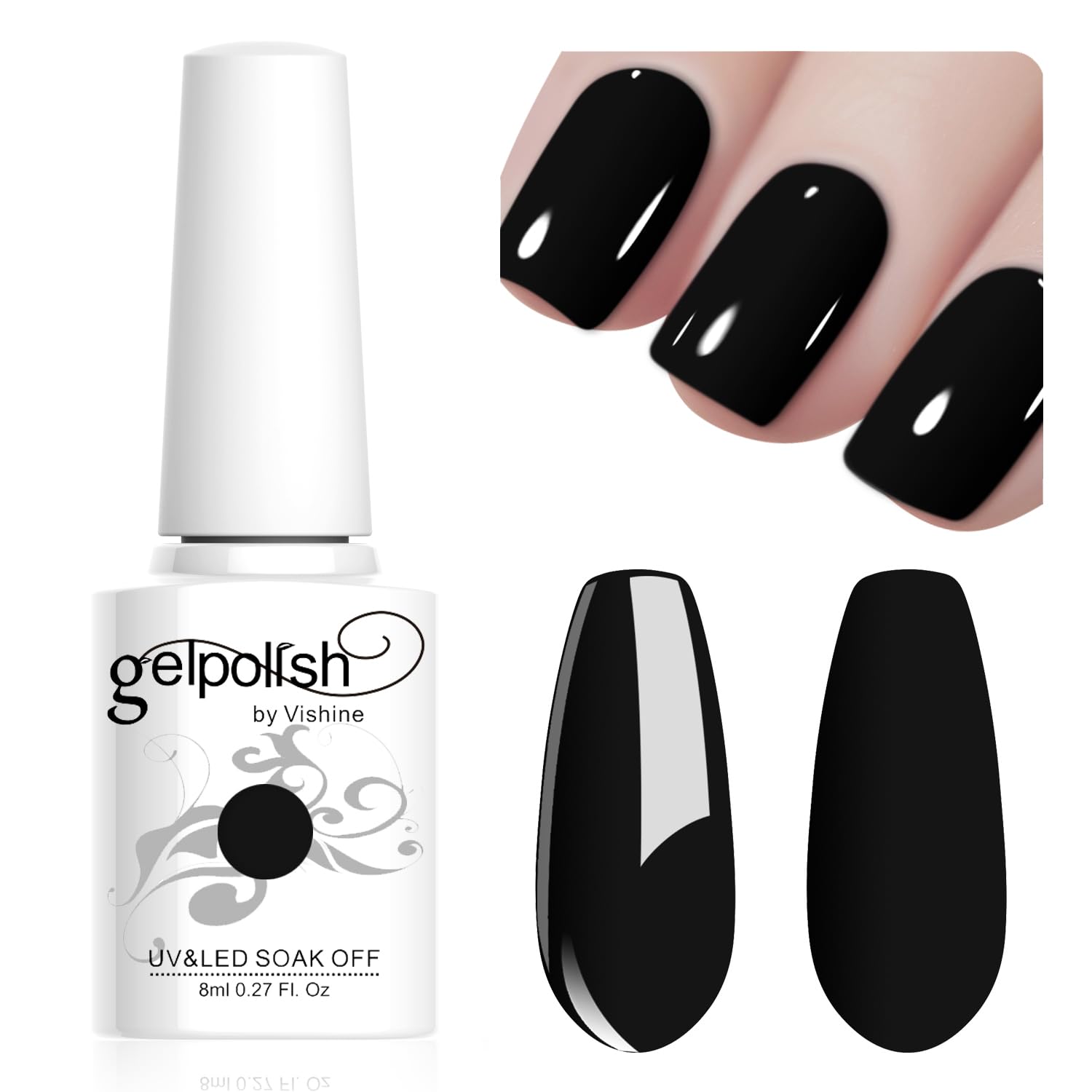 Vishine Gel Nail Polish, 1Pcs 8ml Burgundy Gel Polish Soak Off UV LED Gel Nail Art DIY Gel Nail Manicure for Girls Women #080 — view 13
