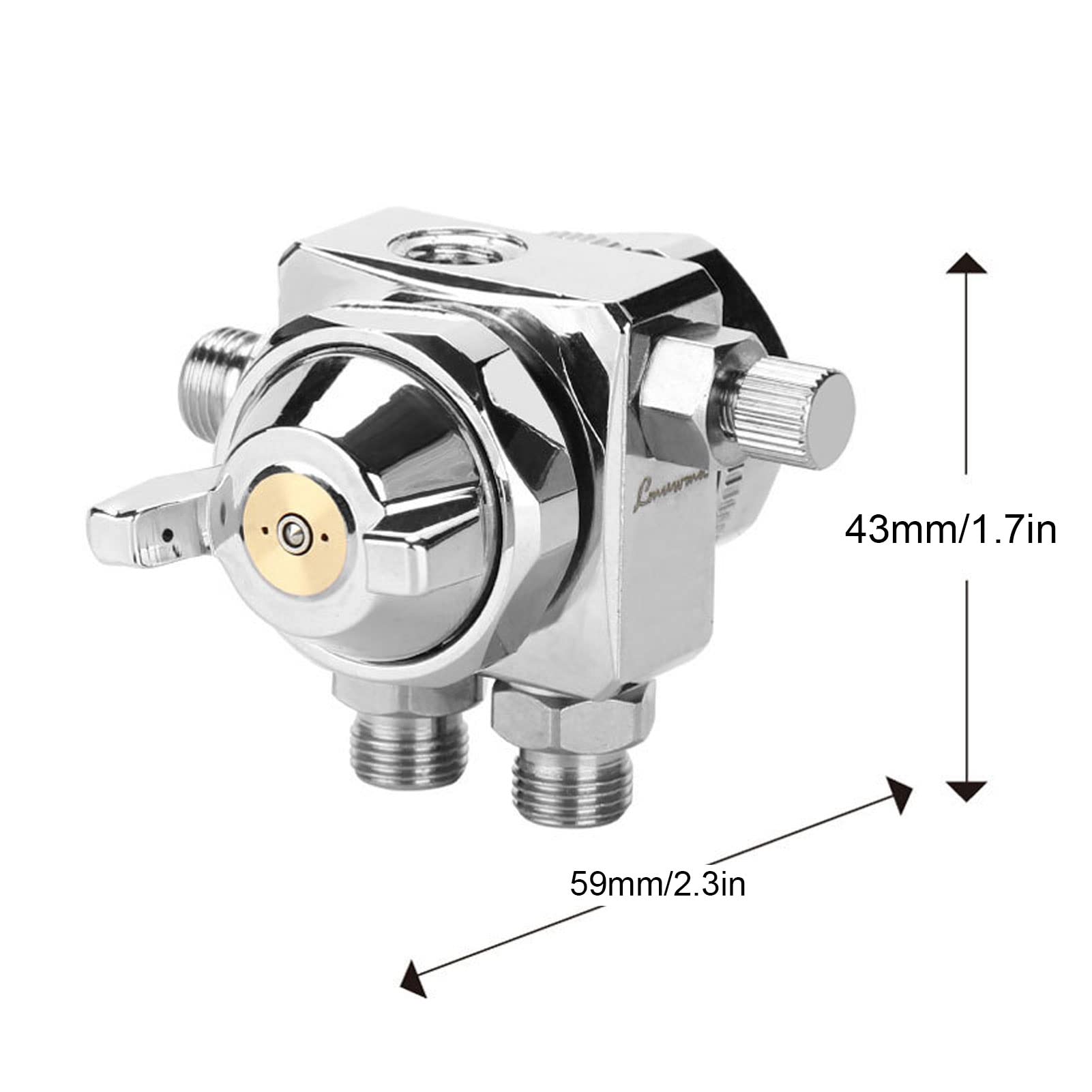 Automatic Spray Gun with Adjustable Pattern, Stainless Steel & Zinc Alloy Electroplated Body Oil Paint Sprayer Gravity Feed Spray Gun Kit for Industry 1mm/0.04in (1mm/0.04in)