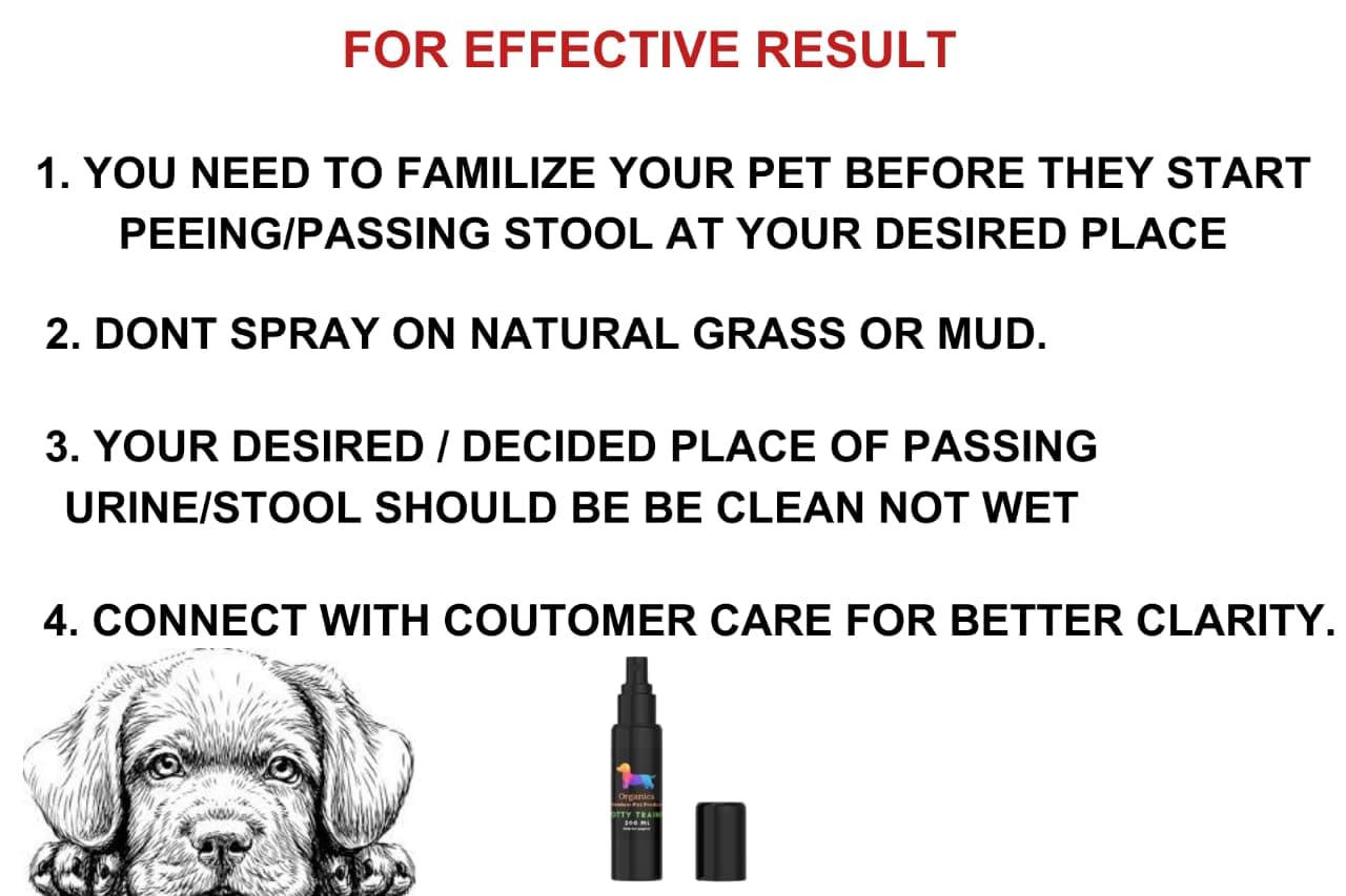 Organica 1000 ml Pet Potty Training Spray - Effective Dog and Cat Urine Stain Remover and Odor Cleaner with Enzymatic Formula 1000 ml