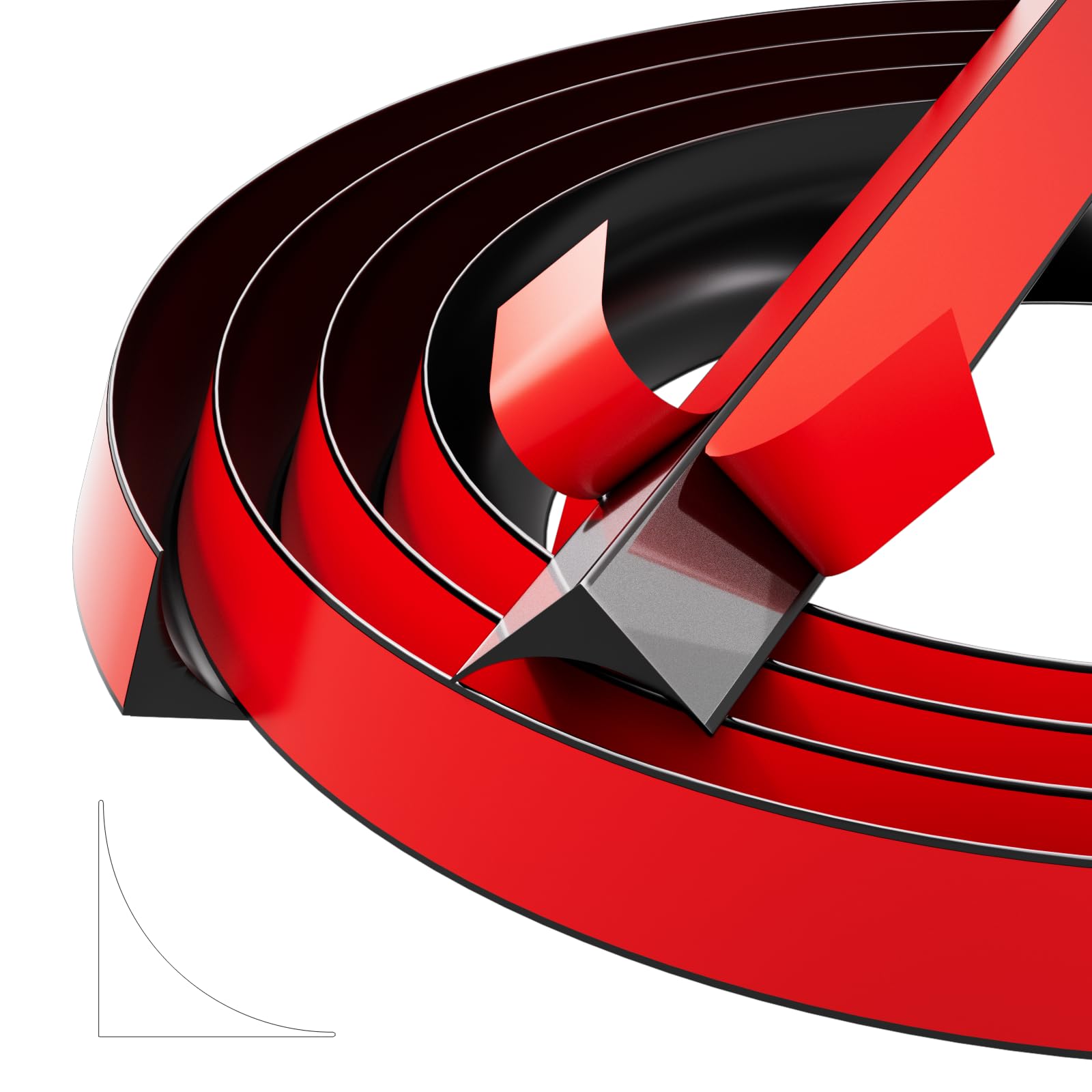 5M Flexible Silicone Quadrant Trim Black (15x20mm) | Self-Adhesive Skirting & Ceiling Coving, Beading for Laminate Flooring, Bathroom,Kitchen & Wall Corners