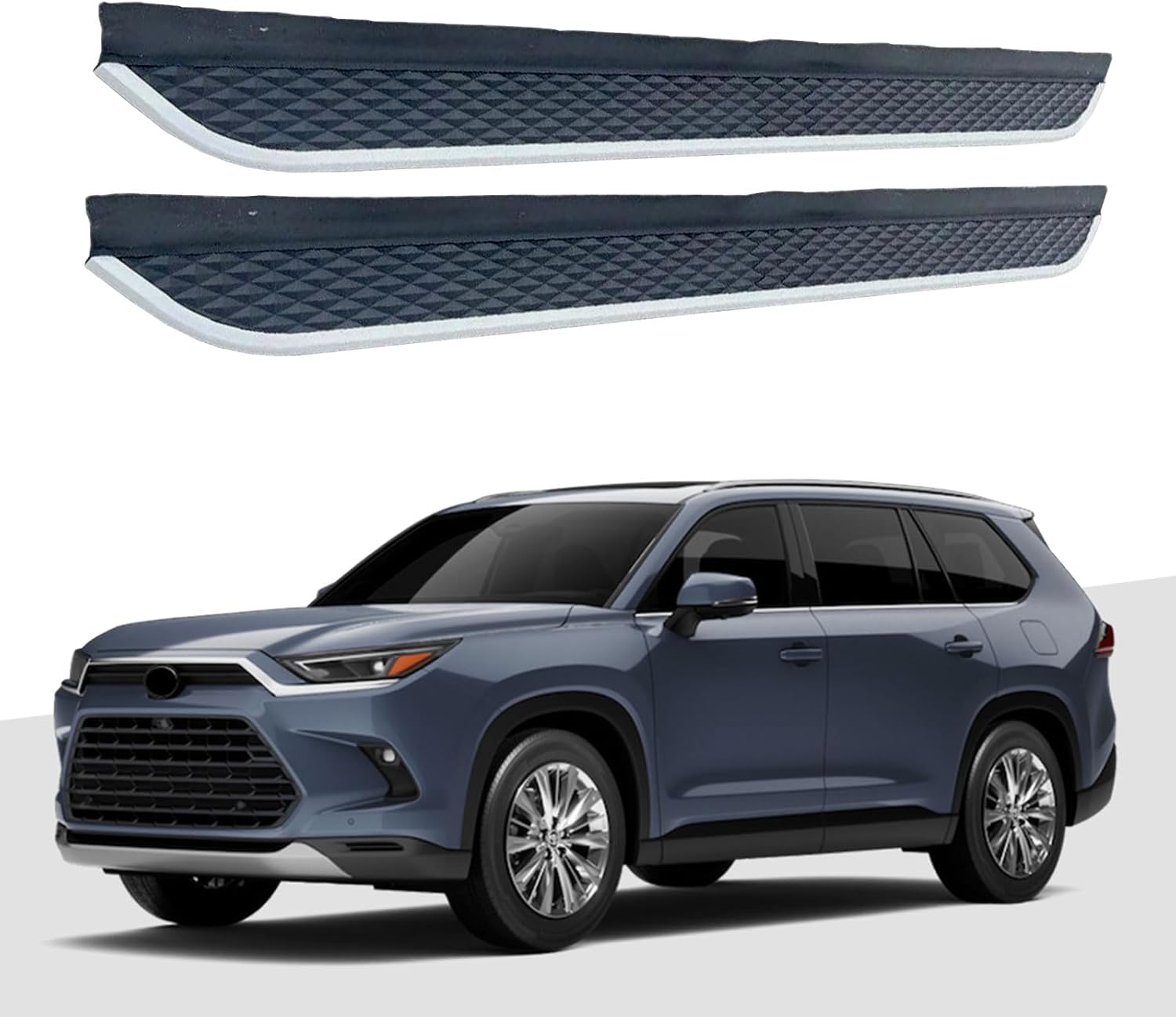 2Pcs Fixed Running Boards Side Step Compatible with Toyota Grand Highlander 2023 2024 Nerf Bar
