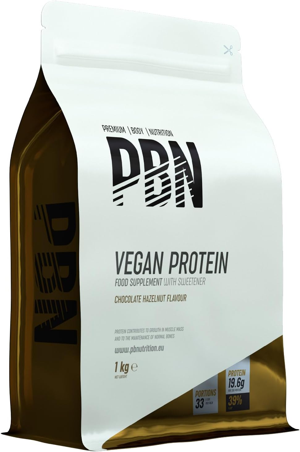 PBN Premium Body Nutrition Vegan Protein Chocolate Hazelnut 1kg Pouch