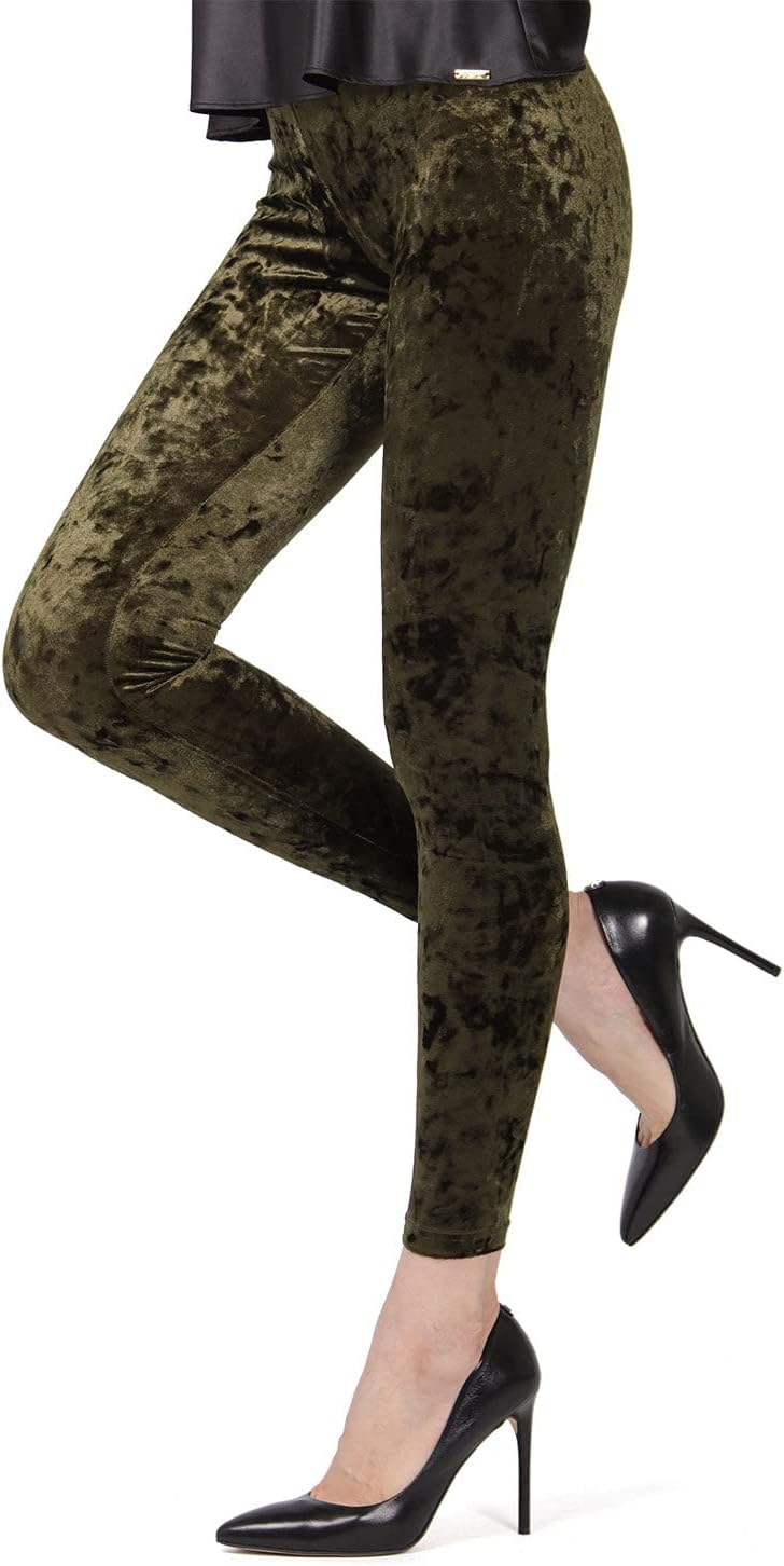 MeMoi Crushed Velvet Stretch Leggings