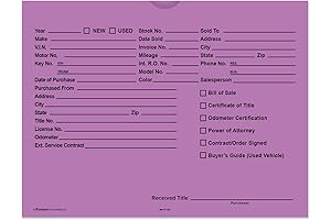 Printed Vehicle Deal Jackets (100 Count)