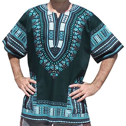 Image of Raan Pah Muang RaanPahMuang Unisex African Bright Dashiki Cotton Shirt Variety Colors