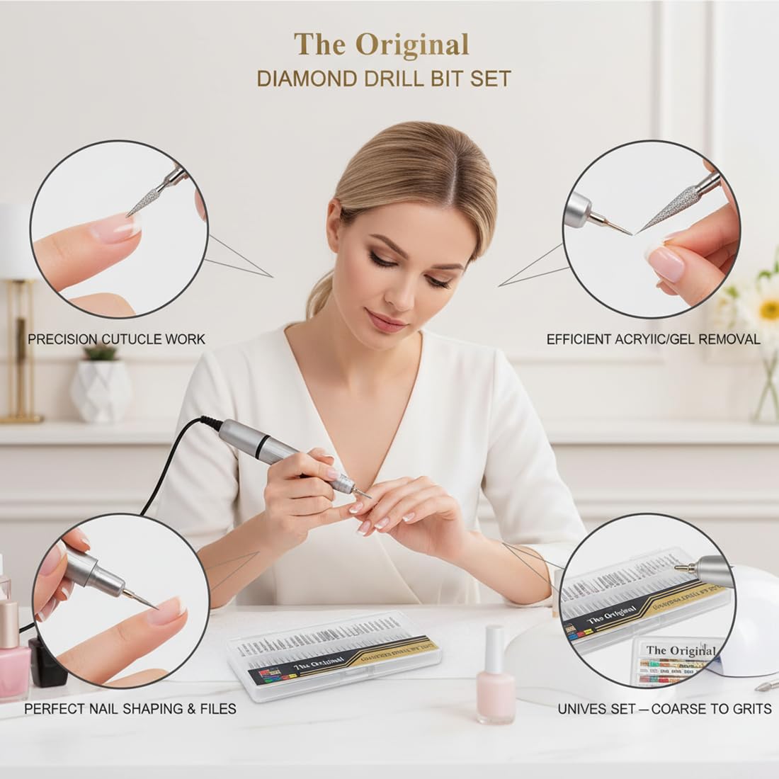 30 PCS Punte Professionali per Fresa Unghie in Diamante, Accessori in Carburo di Tungsteno per Rimozione di Gel, Acrilico e Cuticole, Ideali per Manicure e Pedicure