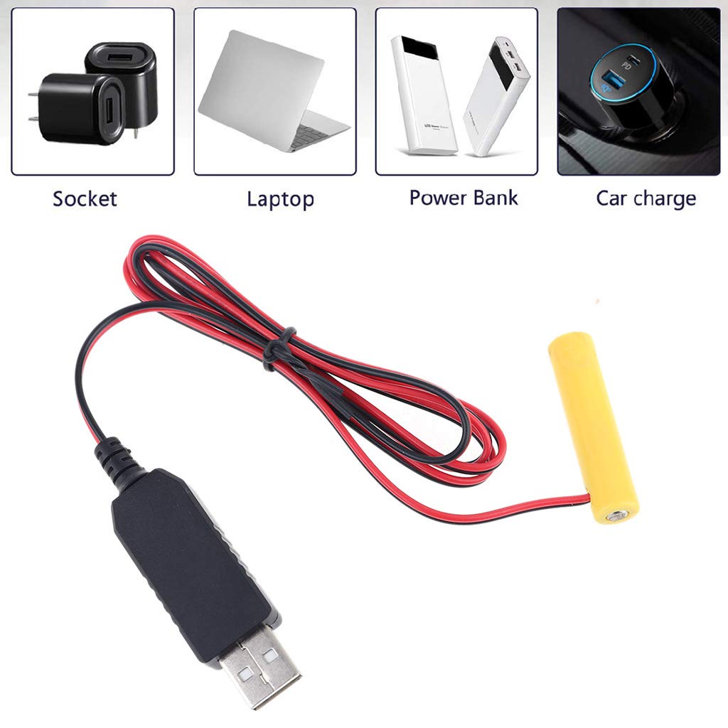 AA-Batterie-Eliminator – USB-Adapter Für 3V Geräte, 5V Auf 3V Konverter, 1 M Kabel, Ersetzt AA/AAA Batterien