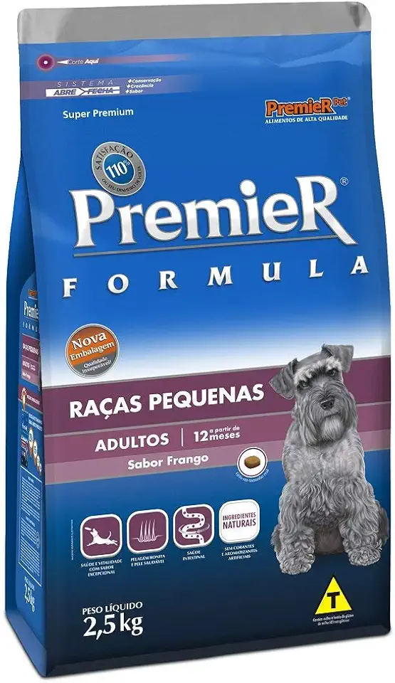 Ração Premier Fórmula para Cães Adultos de Raças Pequenas Sabor Frango, 2,5kg Premier Pet Raça Adulto,