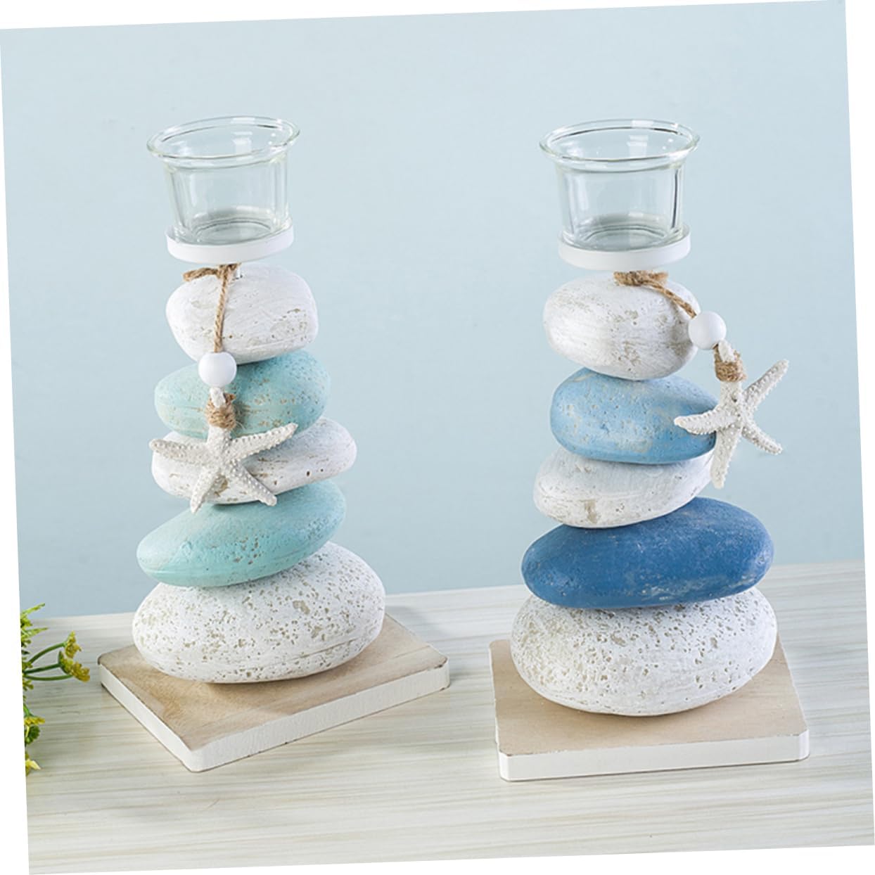 Nautical Candle Holder Stone Sea Star Tealight Candle Holder Mediterranean Style Tabletop Decor for Home Party