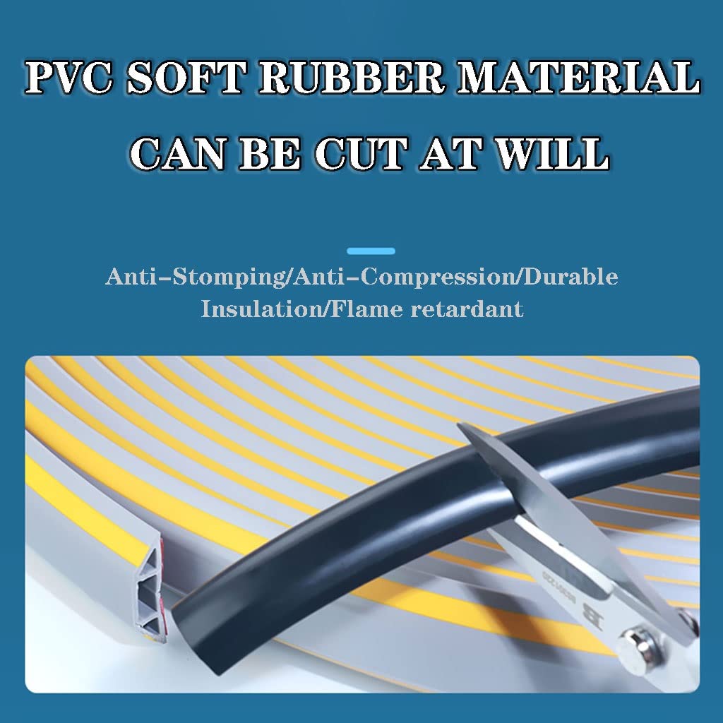 Anti-Step Canaleta Cables Suelo Impermeable Canaleta Pasacables Suelo Retardante De Llama Cubre Cables Suelo Adhesiva Protector De Cable De Suelo (Color : D40-A, S : 6m)
