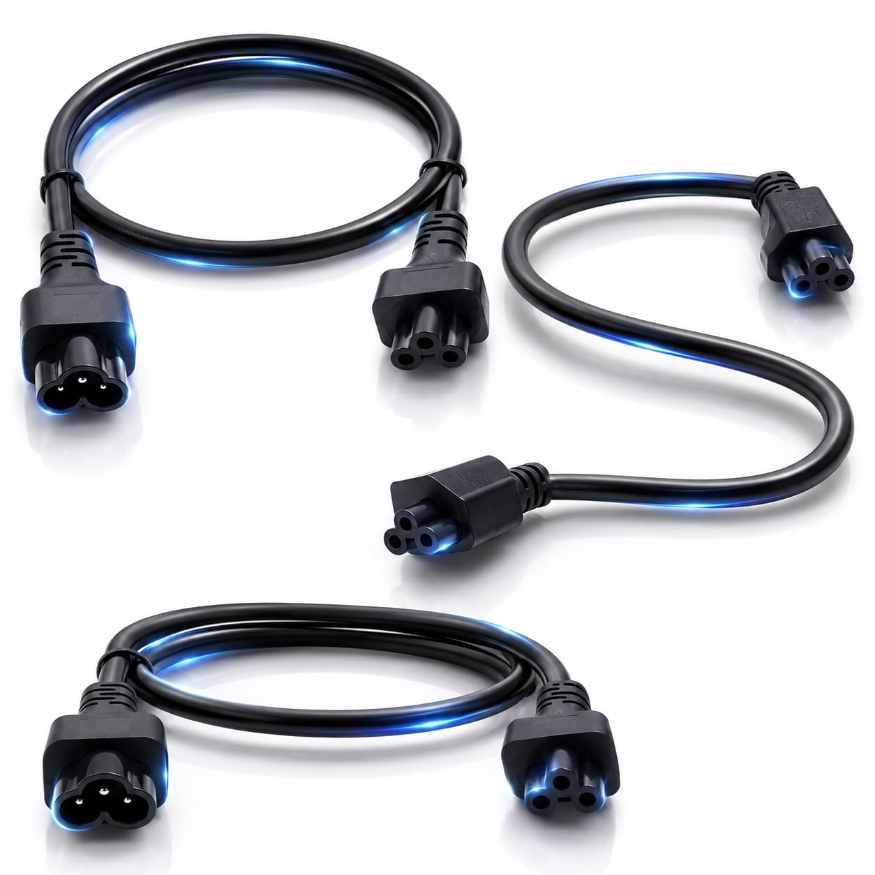 Hochwertiges Netzkabel C6 auf C5, IEC 320 C5 Stecker auf Buchse, 3-polig, für eine Vielzahl von Geräten, Monitore zu Druckern, 91 cm