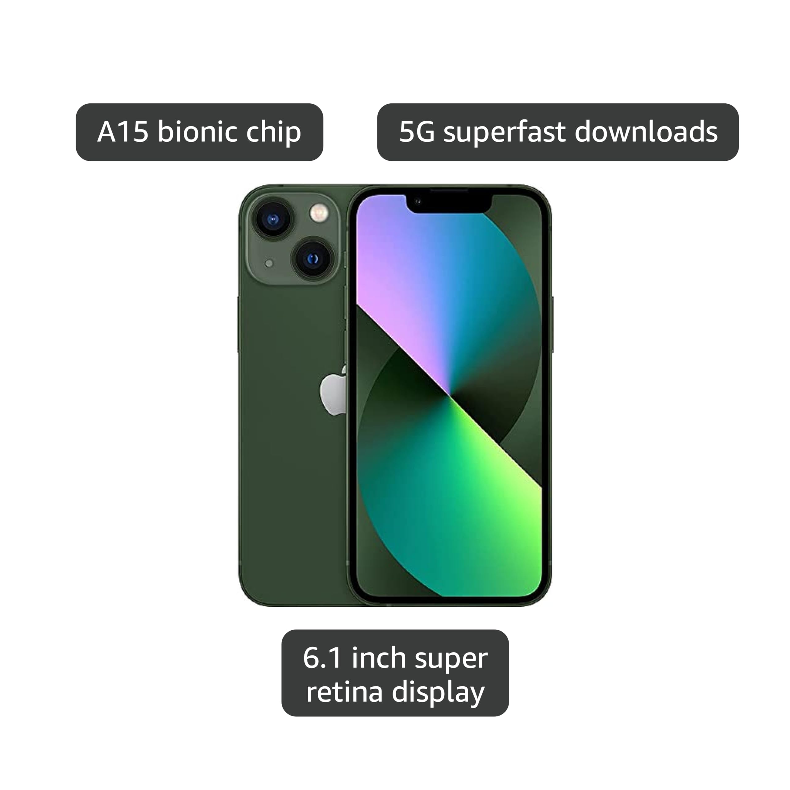 Amazon.com: Apple iPhone 13, 512GB, Green - Unlocked (Renewed