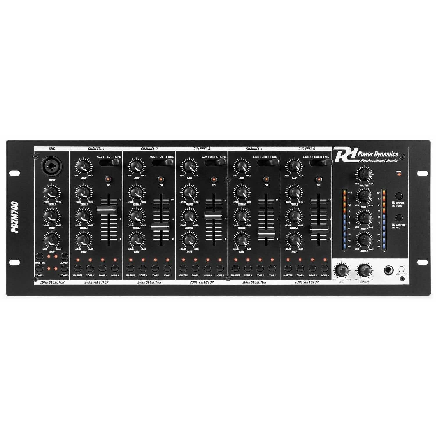 Power Dynamics PDZM700 Installation Mixer mit 4 Zonen