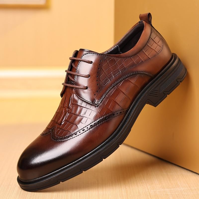 Men's Oxford Shoes Retro Pointed Chunky Heel Non-Slip Business Dress Shoes Rubber Non-Slip Formal Dress Shoes for Men4