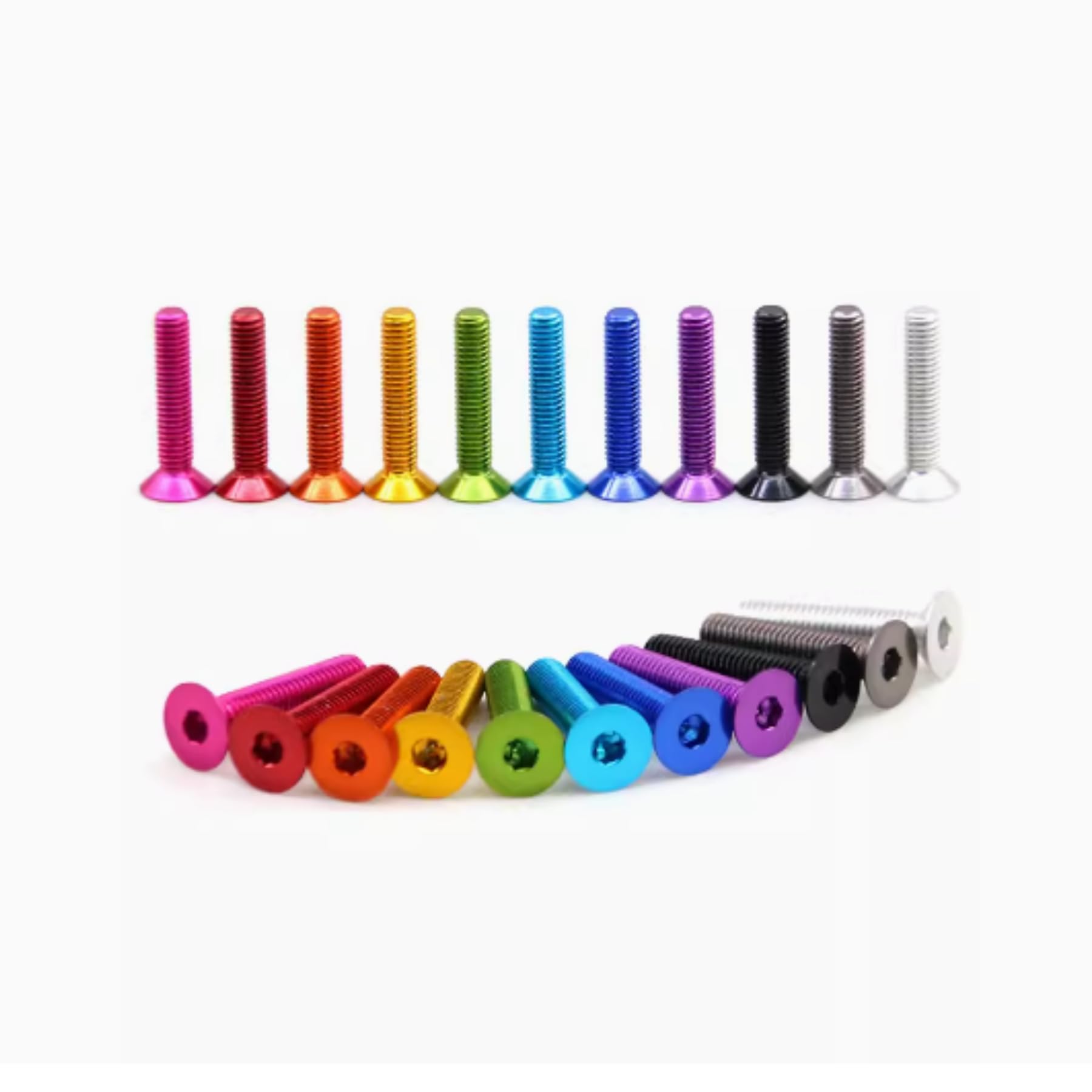 7075-T6 Aviation Aluminum Alloy Countersunk Hexagon Socket Screw M3 10pcs Flat Head Hexagon Socket Screw (Wine red, M3x14mm=10pcs)