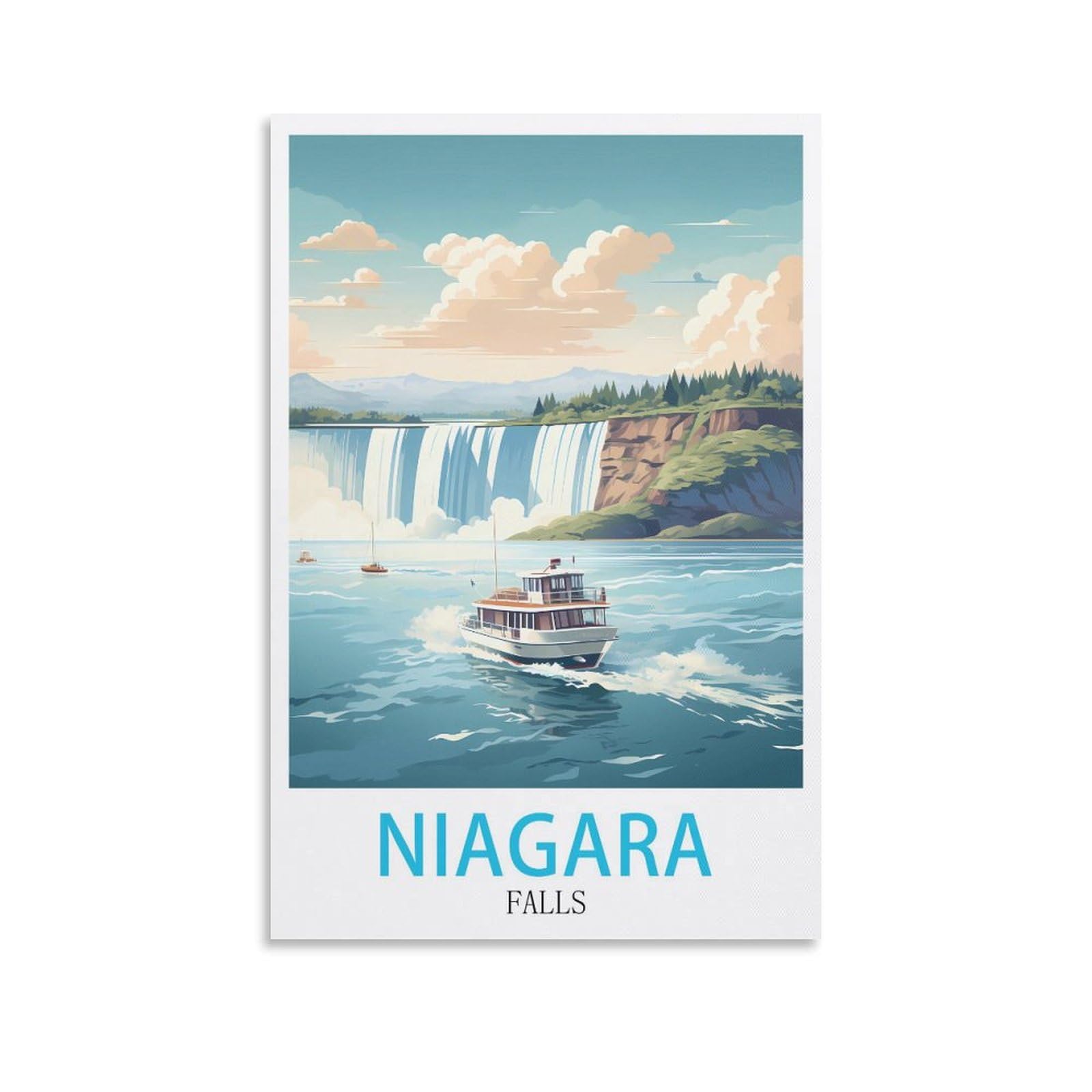 Fuudang Unframe-Style Niagara Falls Vintage Travel Poster 12X18inch(30X45cm) Canvas Art Poster And Wall Art Picture Print Modern Family Bedroom Decor Posters