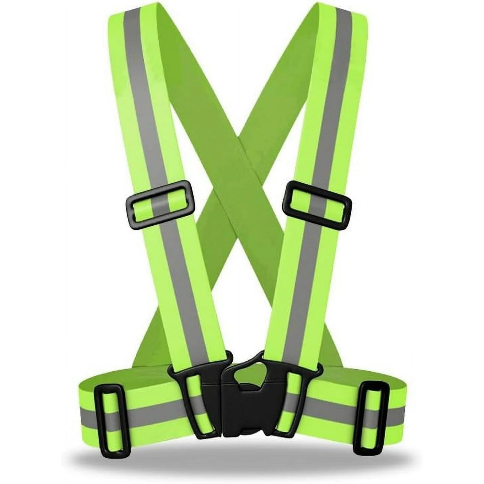 Reflective Running Vest, High Visibility Safety Vest,Adjustable Reflective Gear for Night Jogging/Biking/Walking/Running (Green)