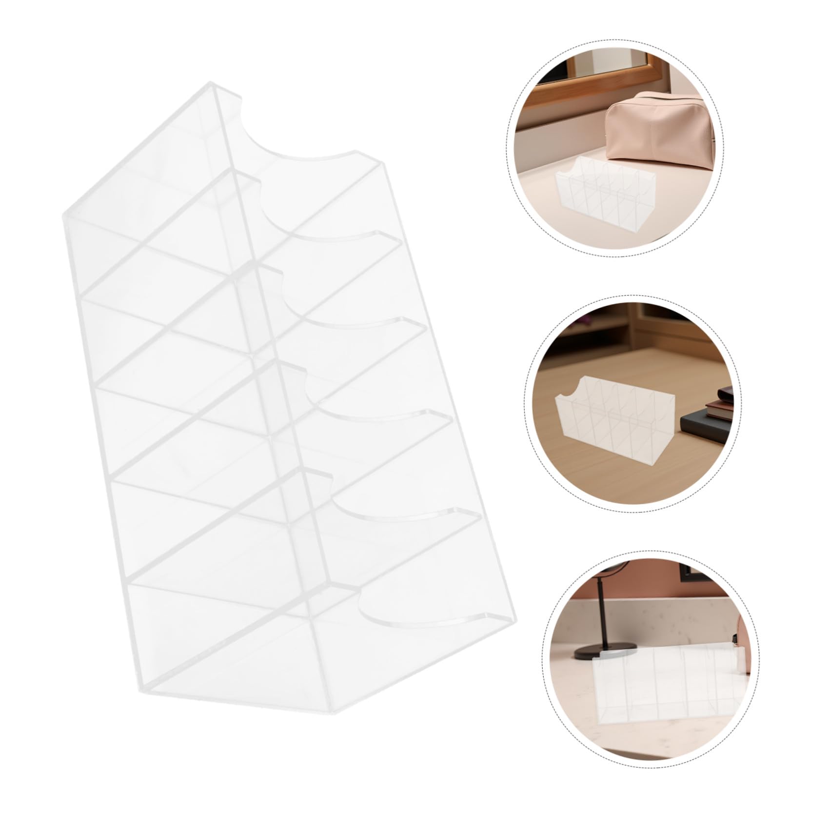 PRETYZOOM Pezzi Organizer Porta a 2 Acrilico, Scatola Trasparente 5 Scomparti Display Antipolvere Salvaspazio, per Cintura e Cinture Armadio e Cassetto, per Cinture e Cravatte
