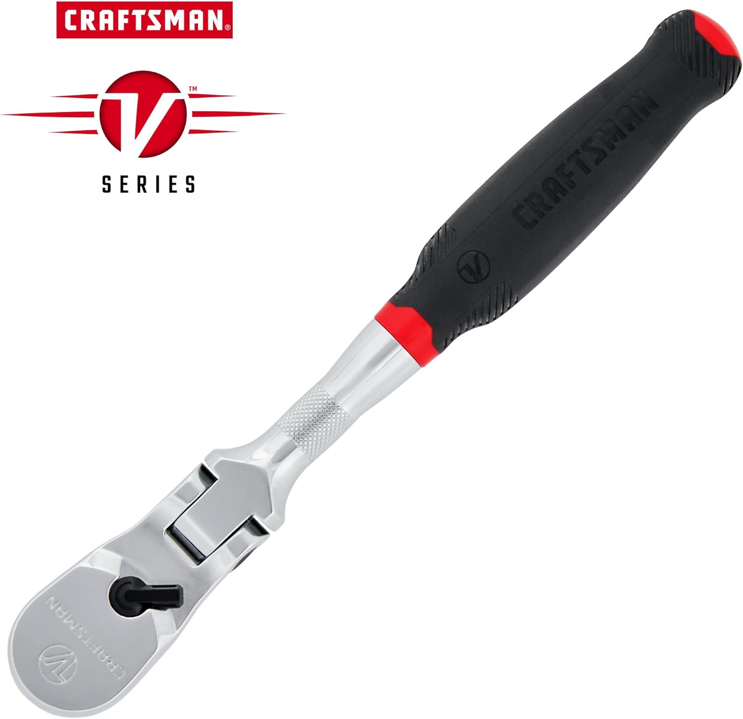 CRAFTSMAN V-SERIES Ratchet, 1/2 Inch Drive, 96-Tooth, Flexible Head XL Comfort Grip (CMMT86336V)