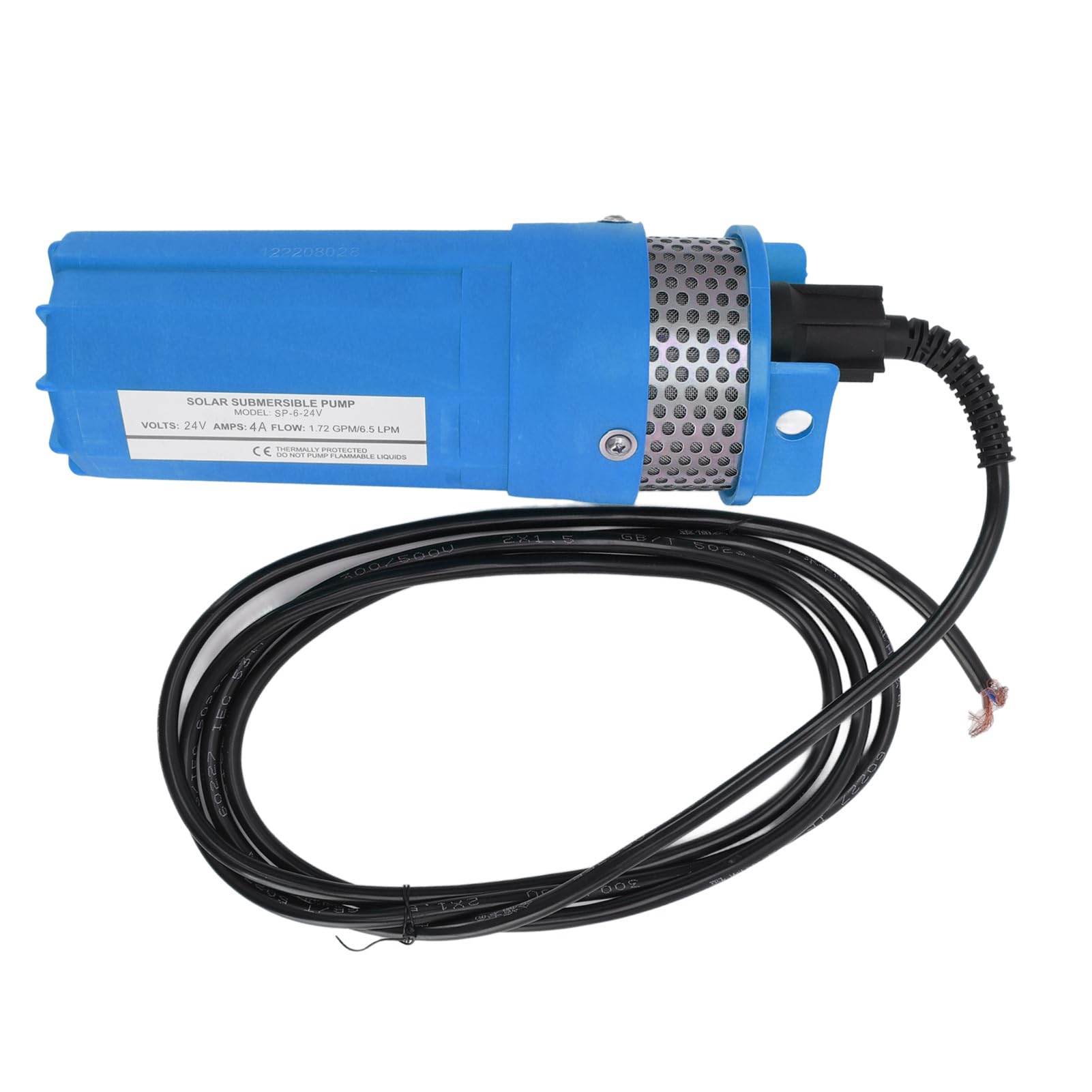 Acouto Bomba de Pozo Profundo, Bomba Sumergible Solar de Plástico 24 V 80 W 230 Pies de Elevación 1.7 GPM para Estanque de Riego Intercambio de Agua Ganado Beber Cabinas Remotas Pozos Profundos (BLUE)