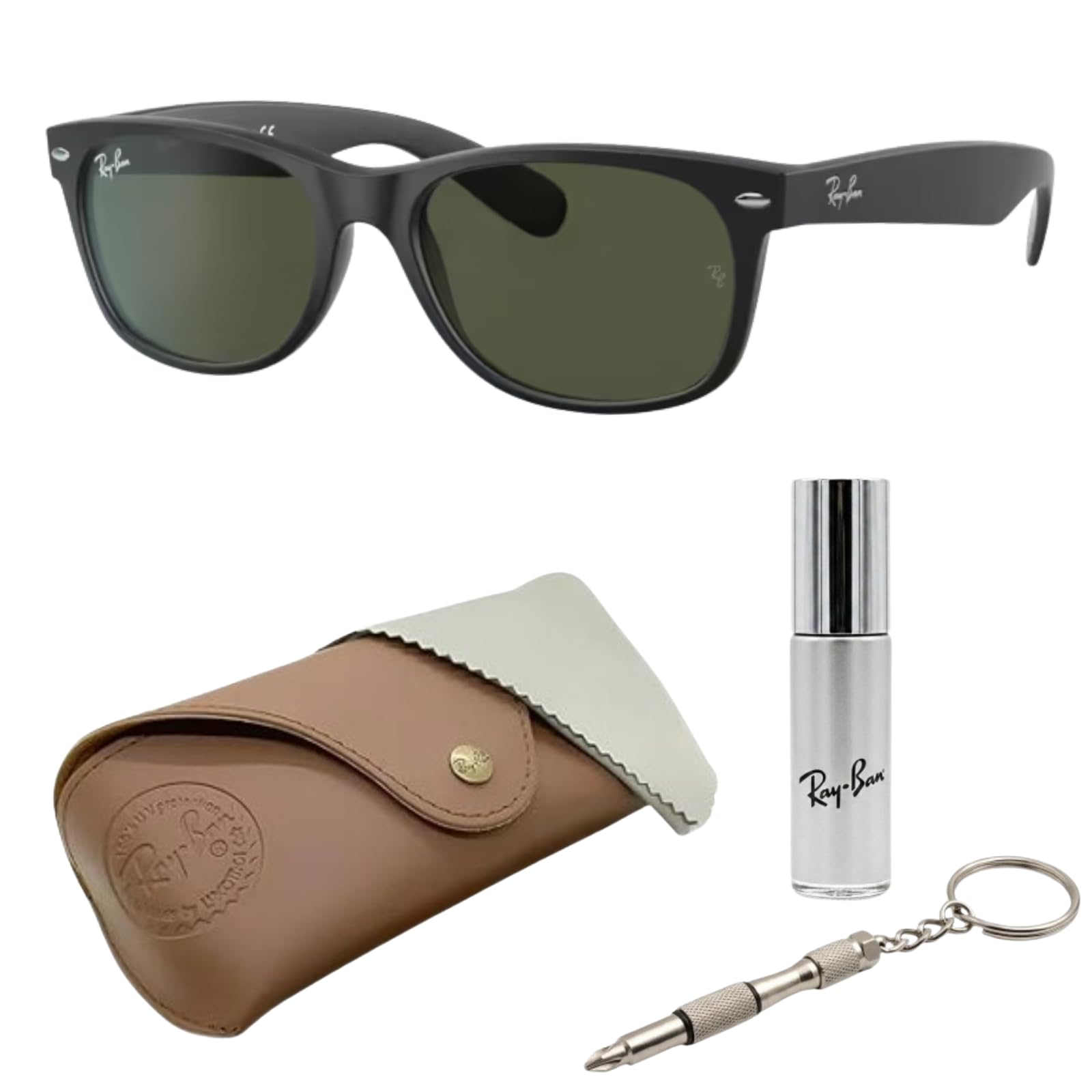 【美品】Ray-Ban WAYFARER ケース付き Ray-Ban RB2132F NEW WAYFARER MATTE Square Shaped Sunglasses for