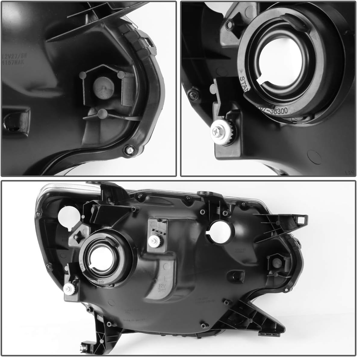 Auto Dynasty Headlights Assembly Compatible with 2012 2013 2014 2015 Toyota Tacoma, Driver Left Side Halogen Headlamps Replacement, TO2502213 OE Style, Chrome Housing Amber Corner