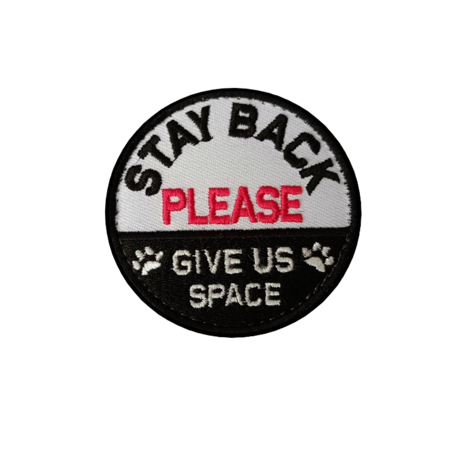 DamorrStay Back Give Us Space Service Dog Patch - Embroidered Patch - Working Dog Do Not Pet Patch – Hook & Loop Patches for Dog Harness/Vest (2.9 inches) Approx